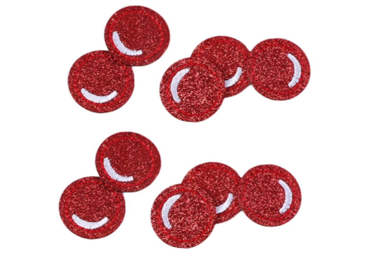 Rudolf’s Nose glitter circles bow centres