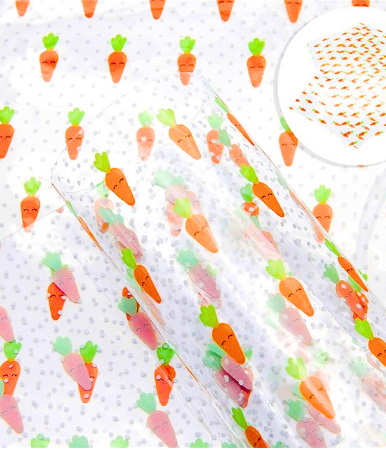 Easter Bunny’s Carrot transparent vinyl fabric A4