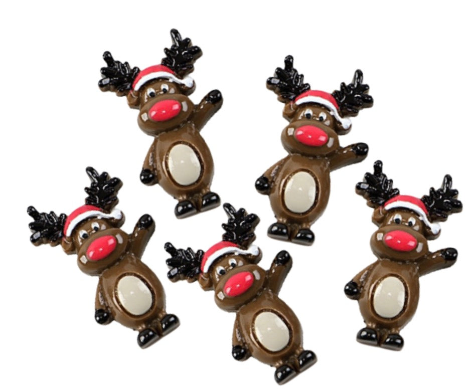 4 Reindeer flatback embellishments