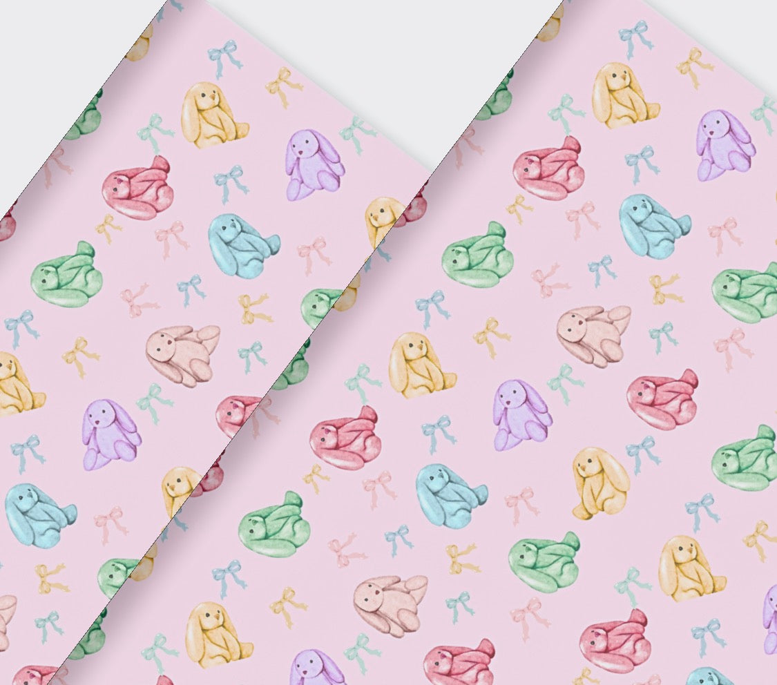 Cuddly Bear bunnies printed premium canvas fabric fabric A4