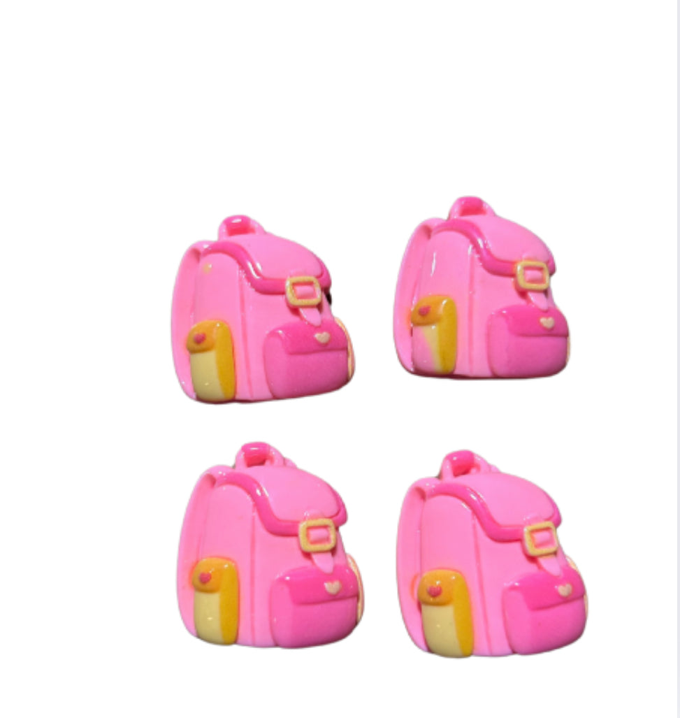 Pink School Backpack flatback embellishments