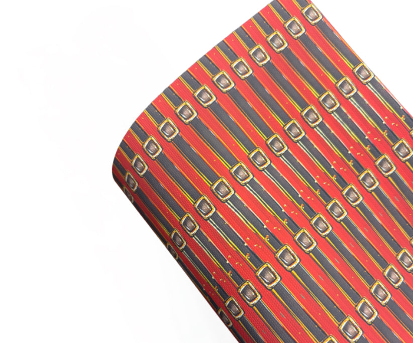Santa’s Belt themed canvas fabric A4