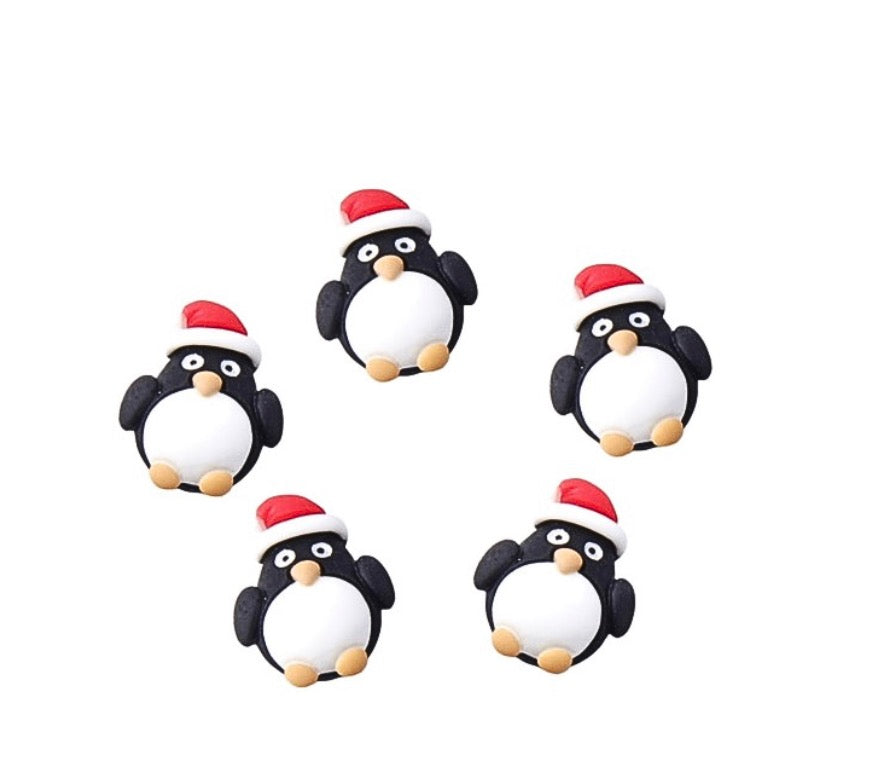 4 Penguin flat back embellishments