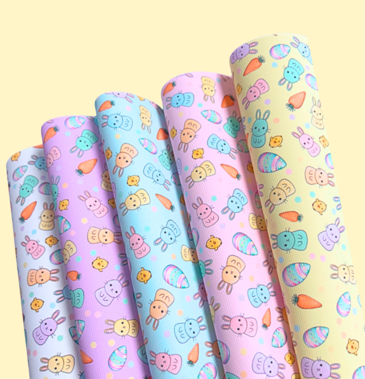 Beautiful Easter Bunny themed canvas fabric set A4