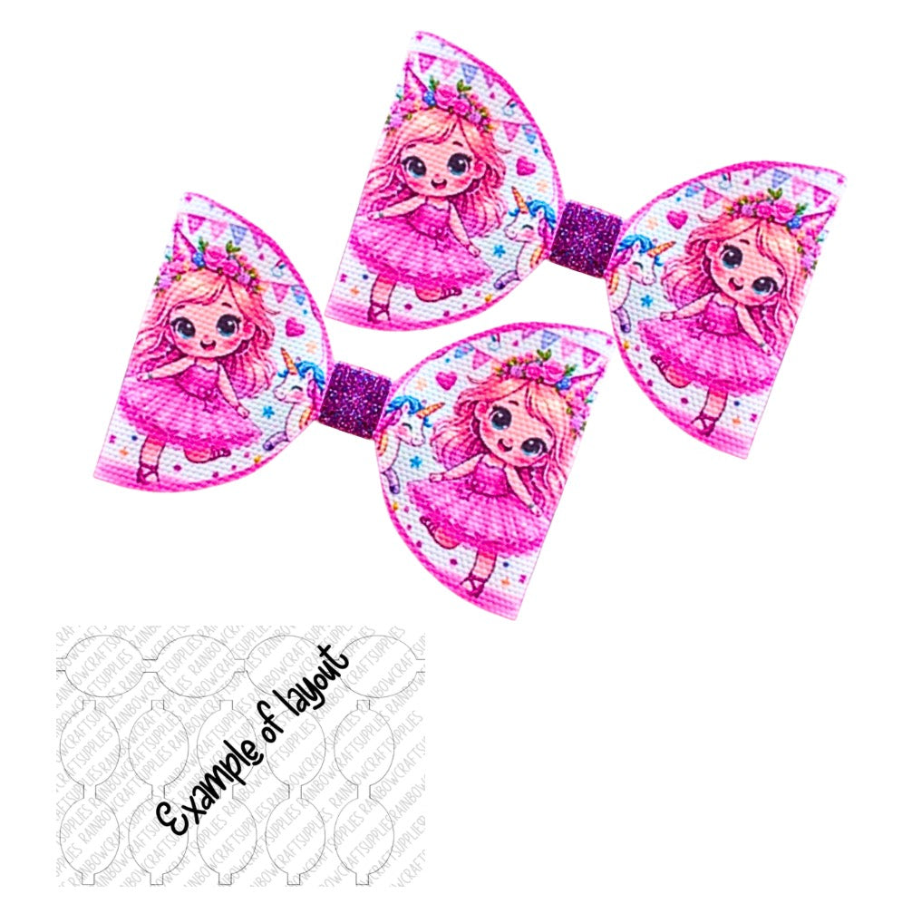7 x Birthday Girl pre printed canvas bow loops 3.5”