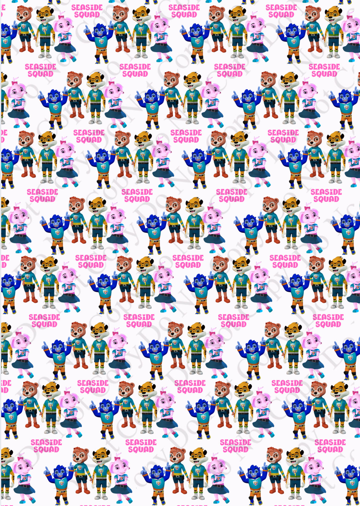 Holiday club themed canvas fabric in house printed A4