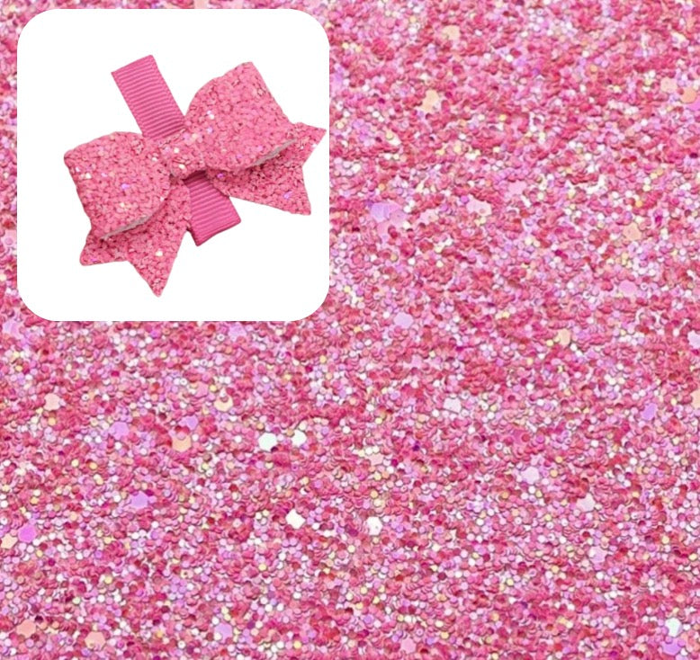 Dolly pink Matte Premium chunky Glitter Fabric A4