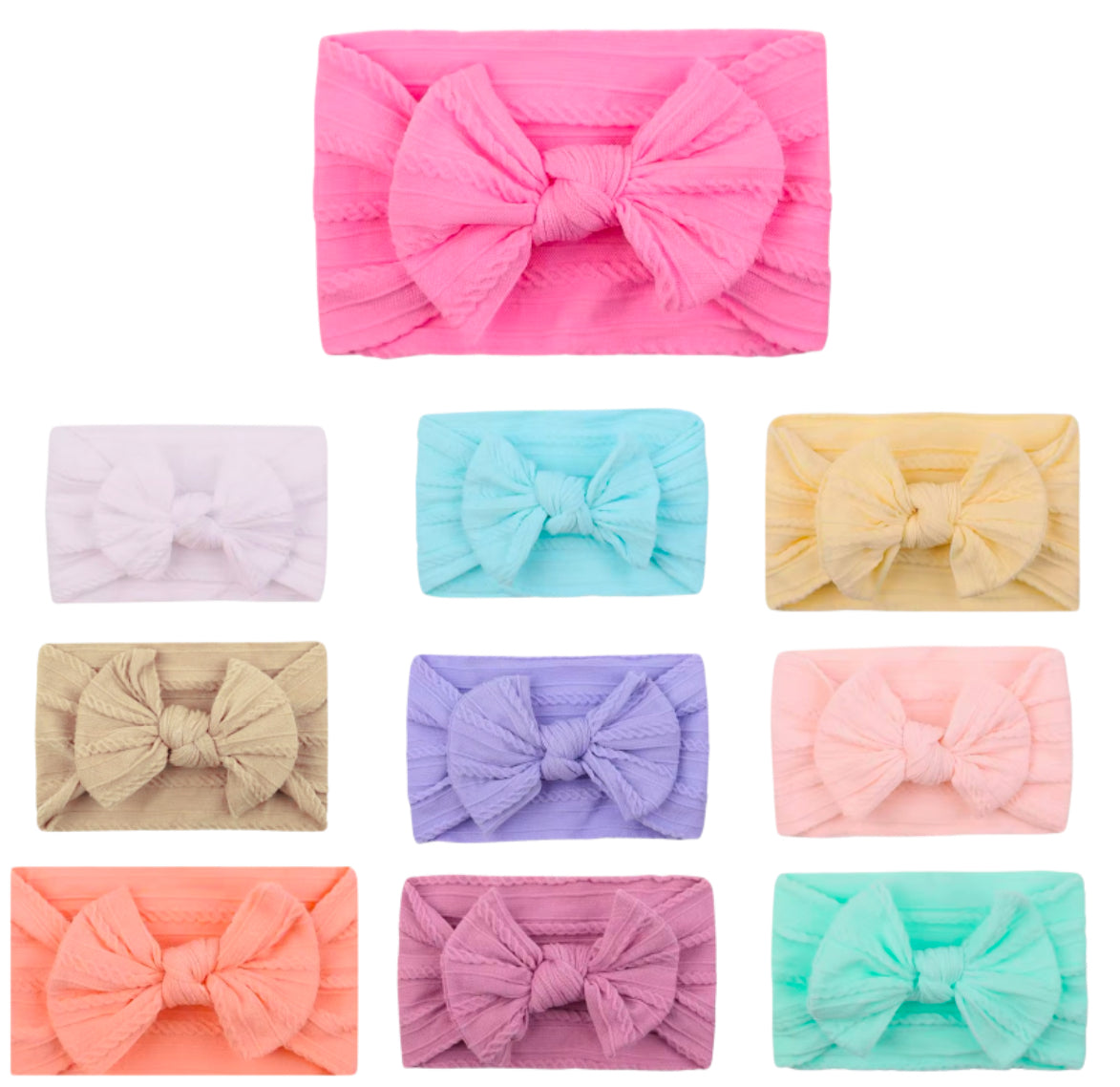 Ready made wide woven patterned nylon headbands