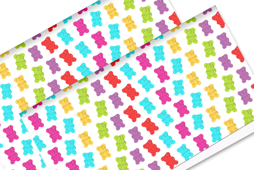 Jelly Babies printed canvas fabric A4