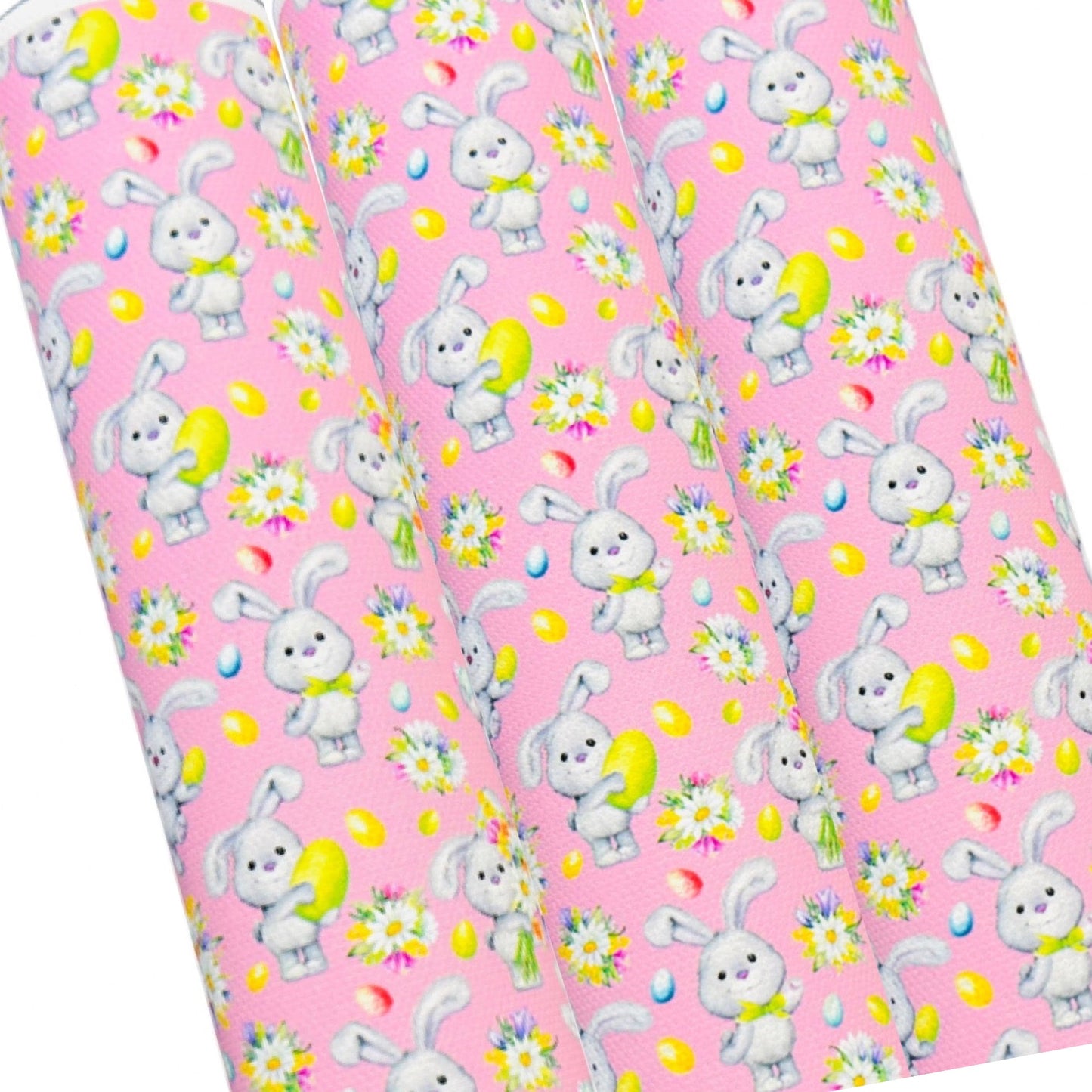 Bunny & flowers themed printed Canvas fabric