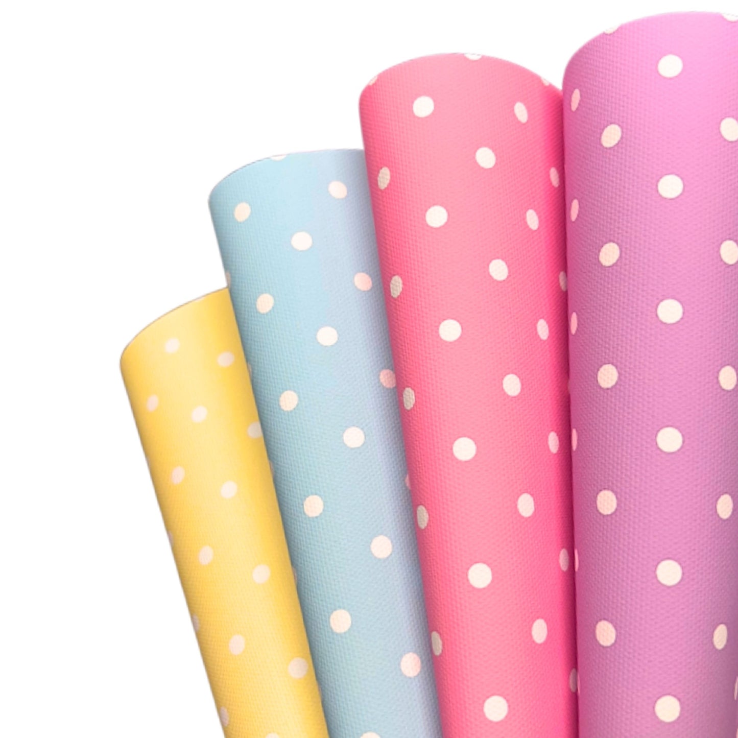 Stunning pastel polka dot 4 piece canvas fabric set