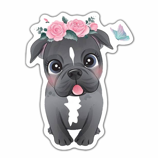 French bulldog laser cut flat back embellishments x 4