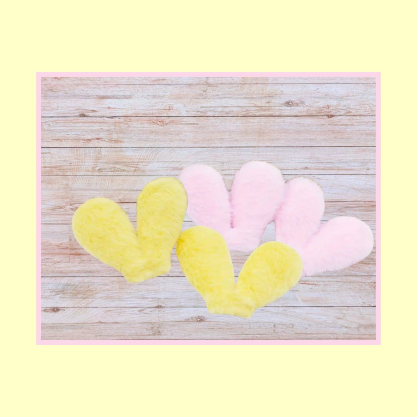Faux fur Easter Bunny ears 50 x 40 mm( padded backing )