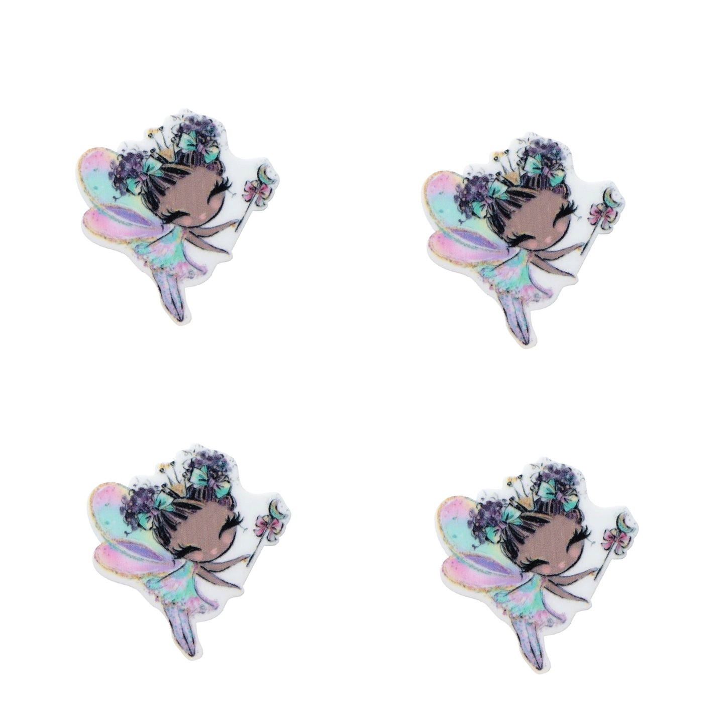 Cutest Fairy laser cut flatback Embellishments x4