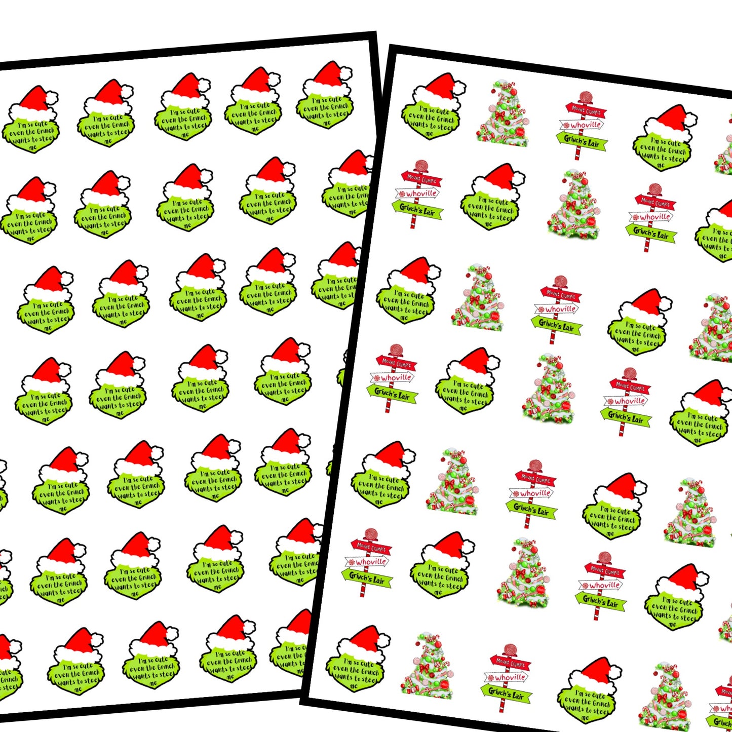 Green grumpy man pre printed canvas hair bow making sheet a4