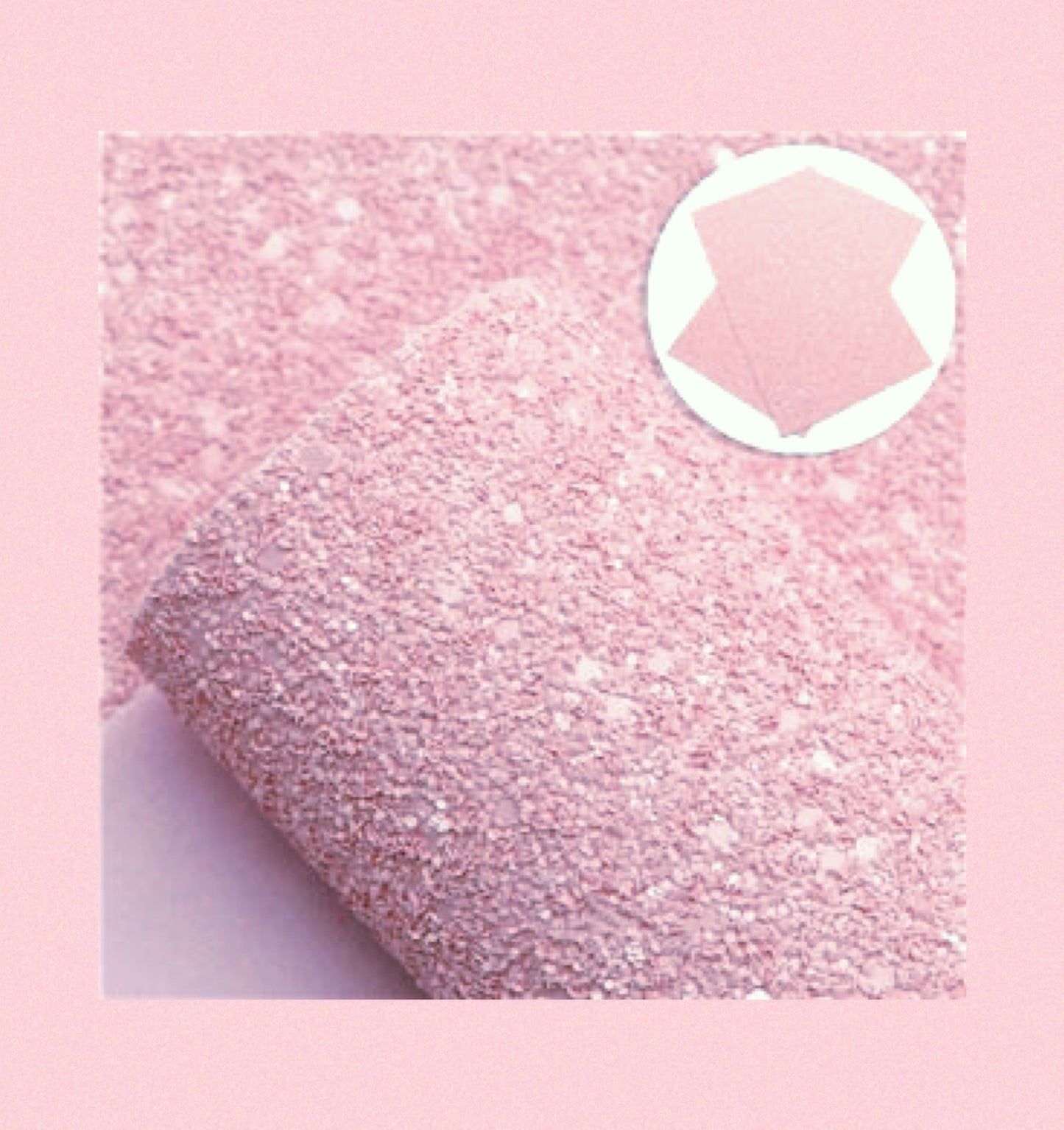 Pastel Baby pink matte chunky glitter fabric A4