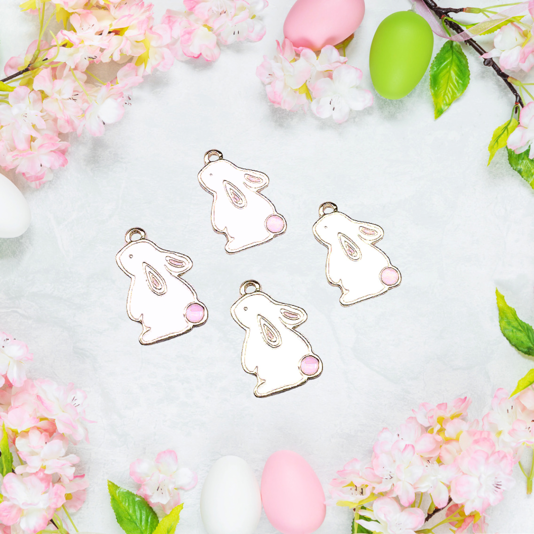Pink Tail Bunny rabbit charms