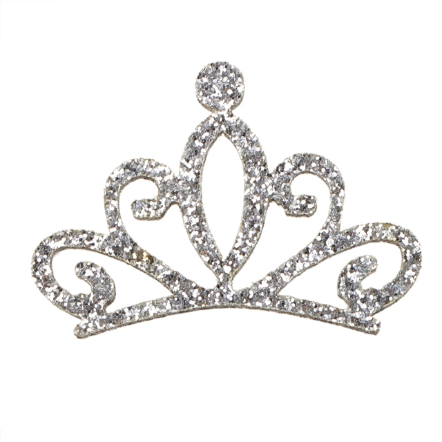 Silver glitter crown embellishments