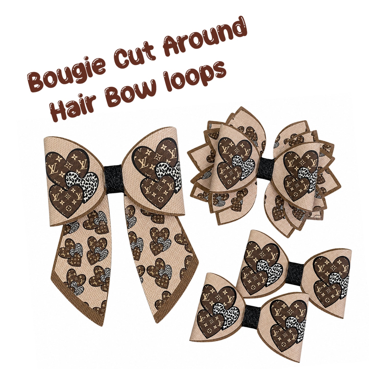4 Bougie Cut around hair bow making sets 3.5”(choice of bow shape )