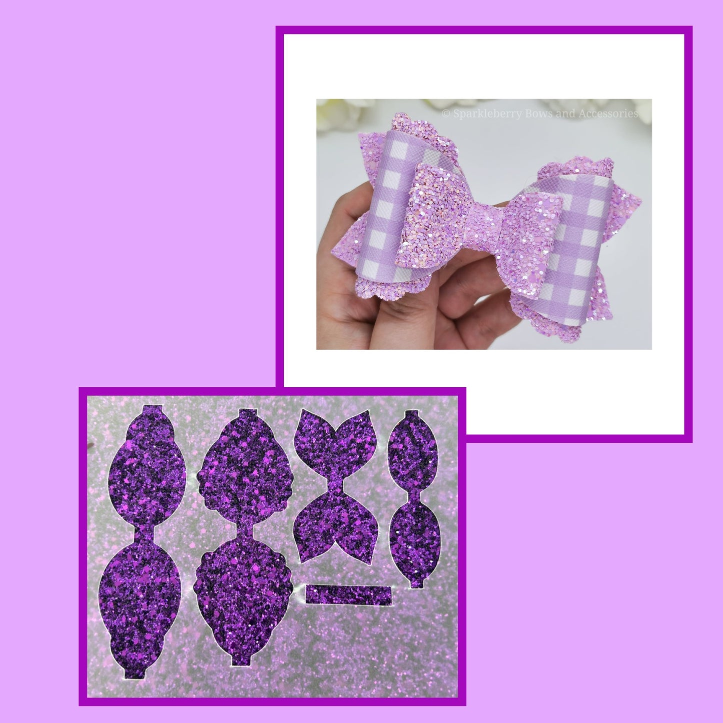 3” scallop double plastic Hair bow stencil