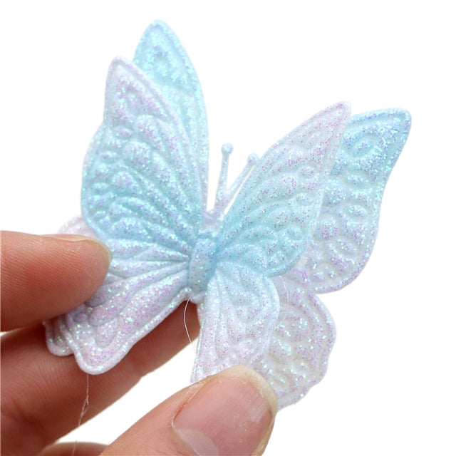 Double 3D glitter appliqué embellishments clip cover