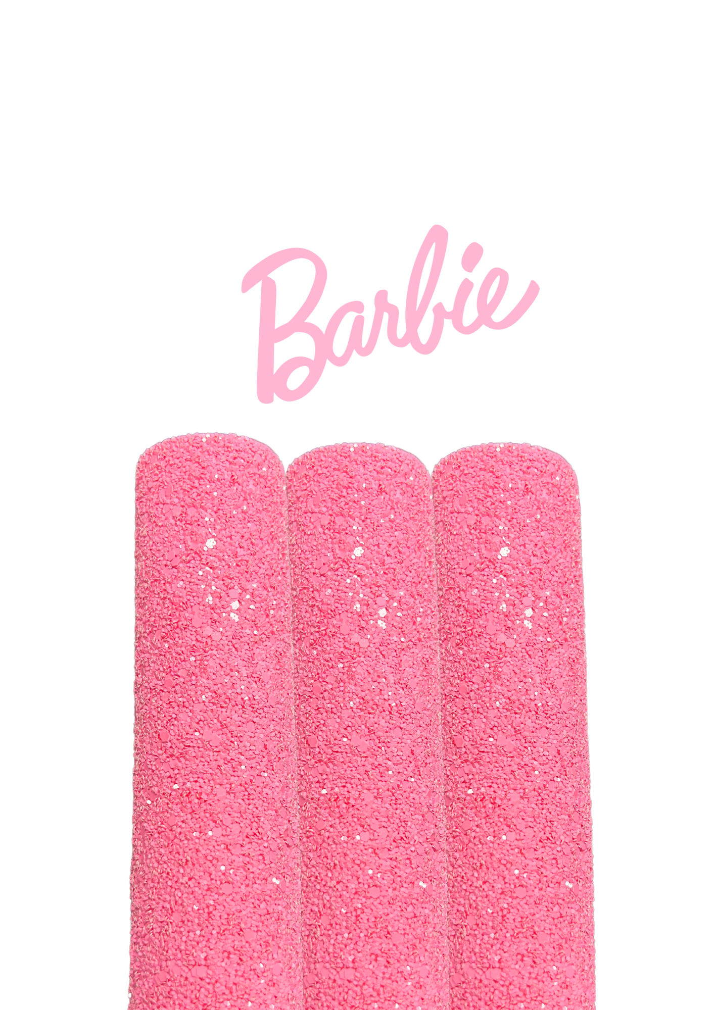 Barbie Hot pink chunky glitter fabric matching colour backing A4