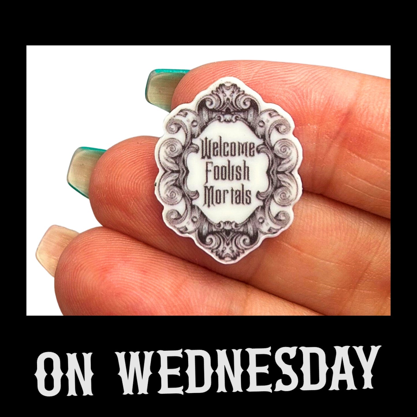 4 x wednesday themed laser cut flatback Embellishments