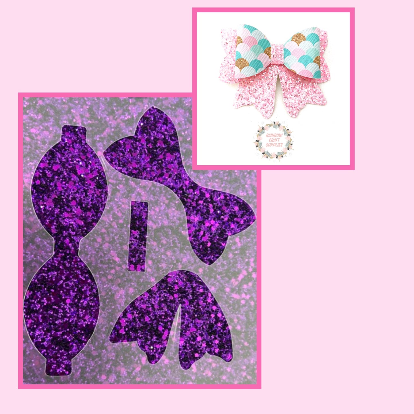 3.5”winnie plastic Hair bow stencil