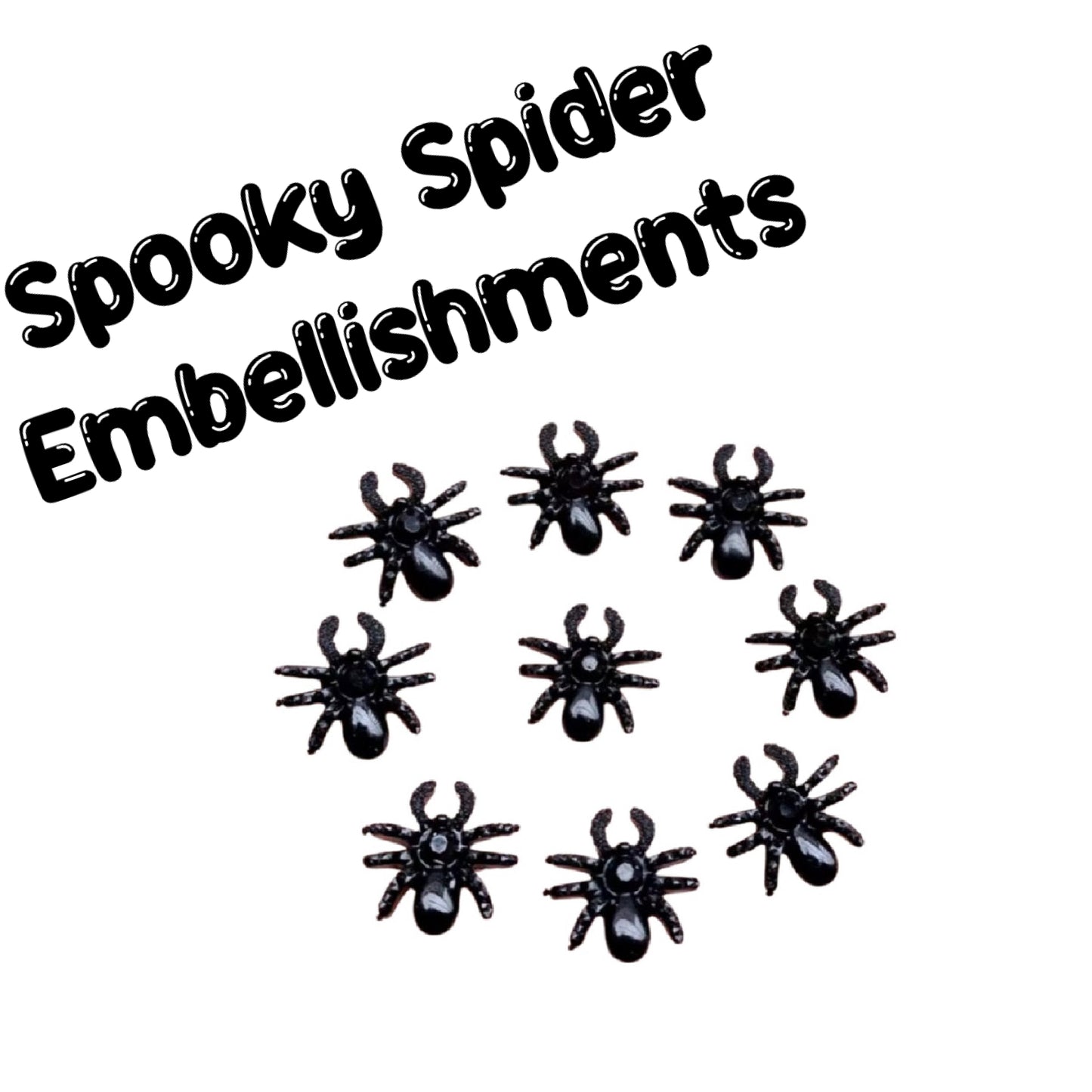 10 x Black Spider flatback embellishments