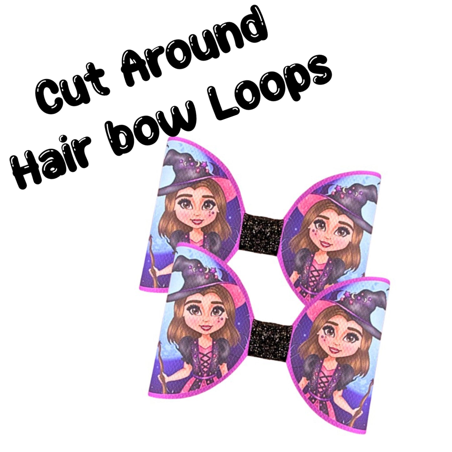 7 x Dolly Witch Cut around canvas bow loops 3.5”