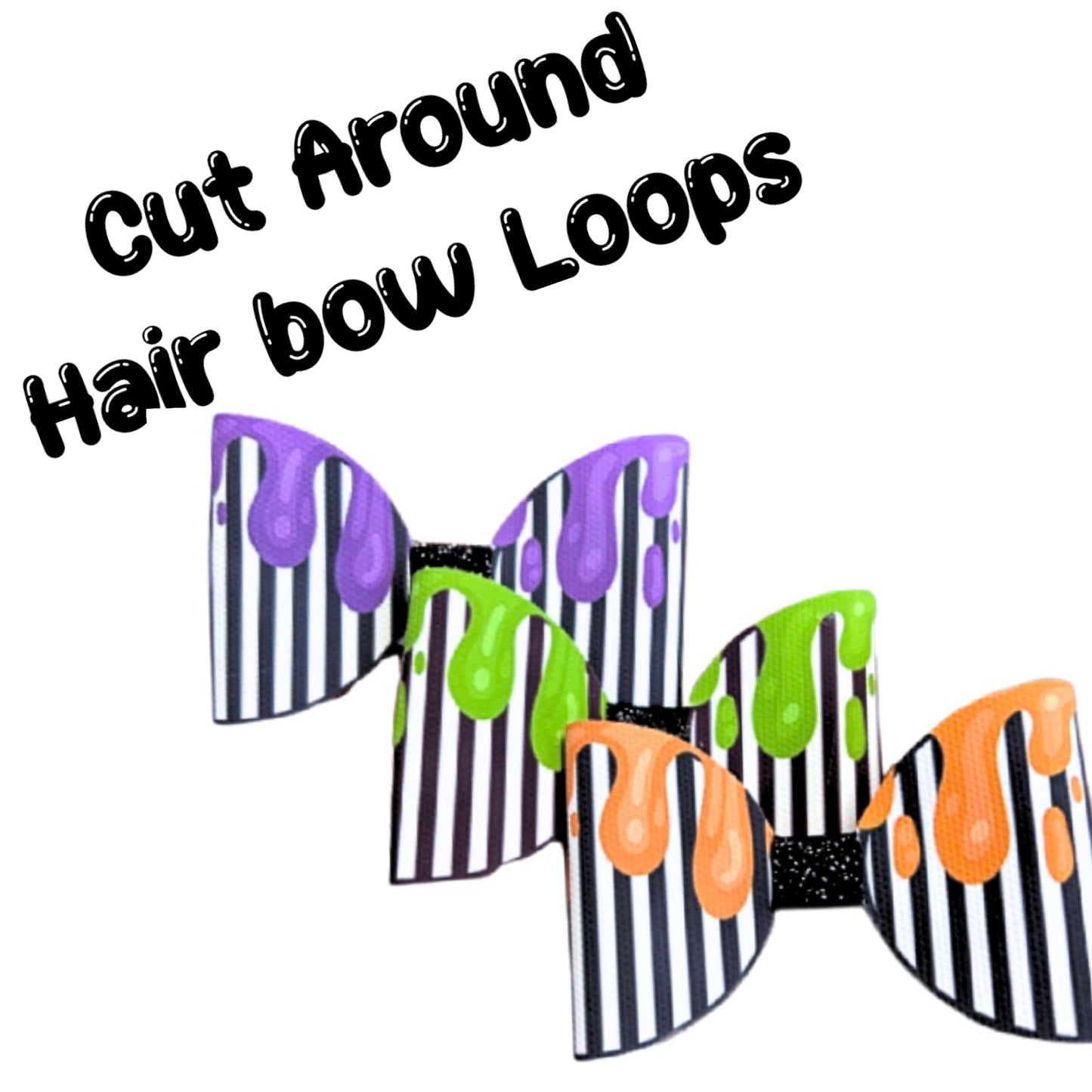7 x Spooky Cake Spill Cut around canvas bow loops 3.5”