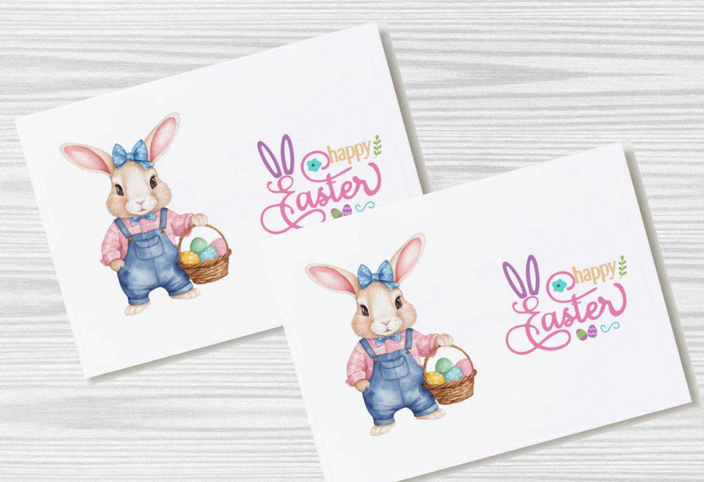 10 x In house printed bow display cards Bunny