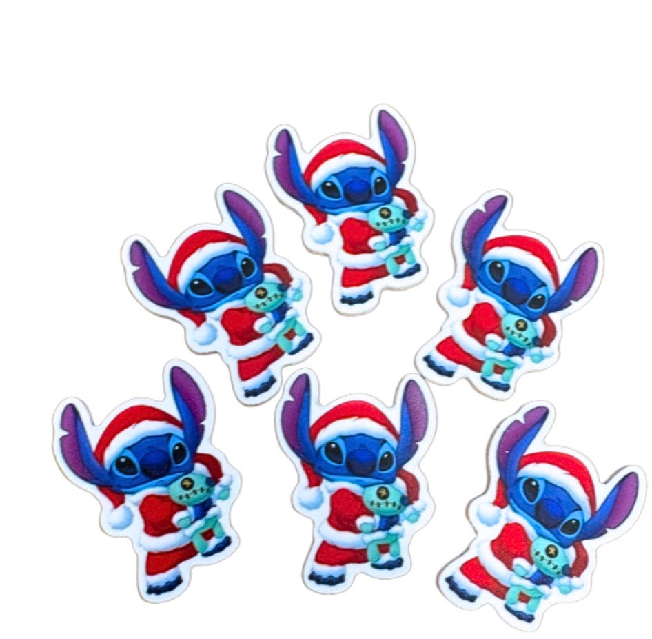 Alien Xmas laser cut flat back embellishments x 4