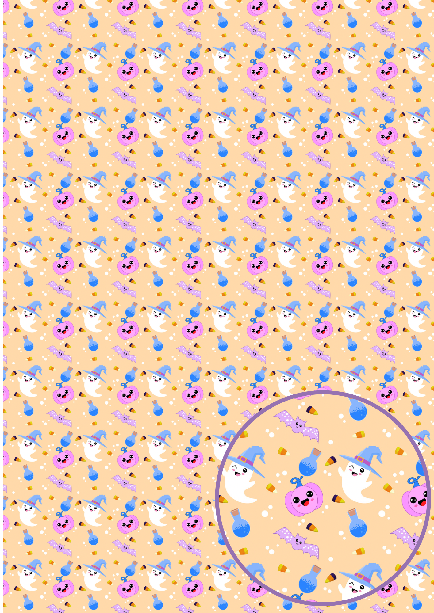 Bats & Pumpkins printed premium canvas fabric fabric