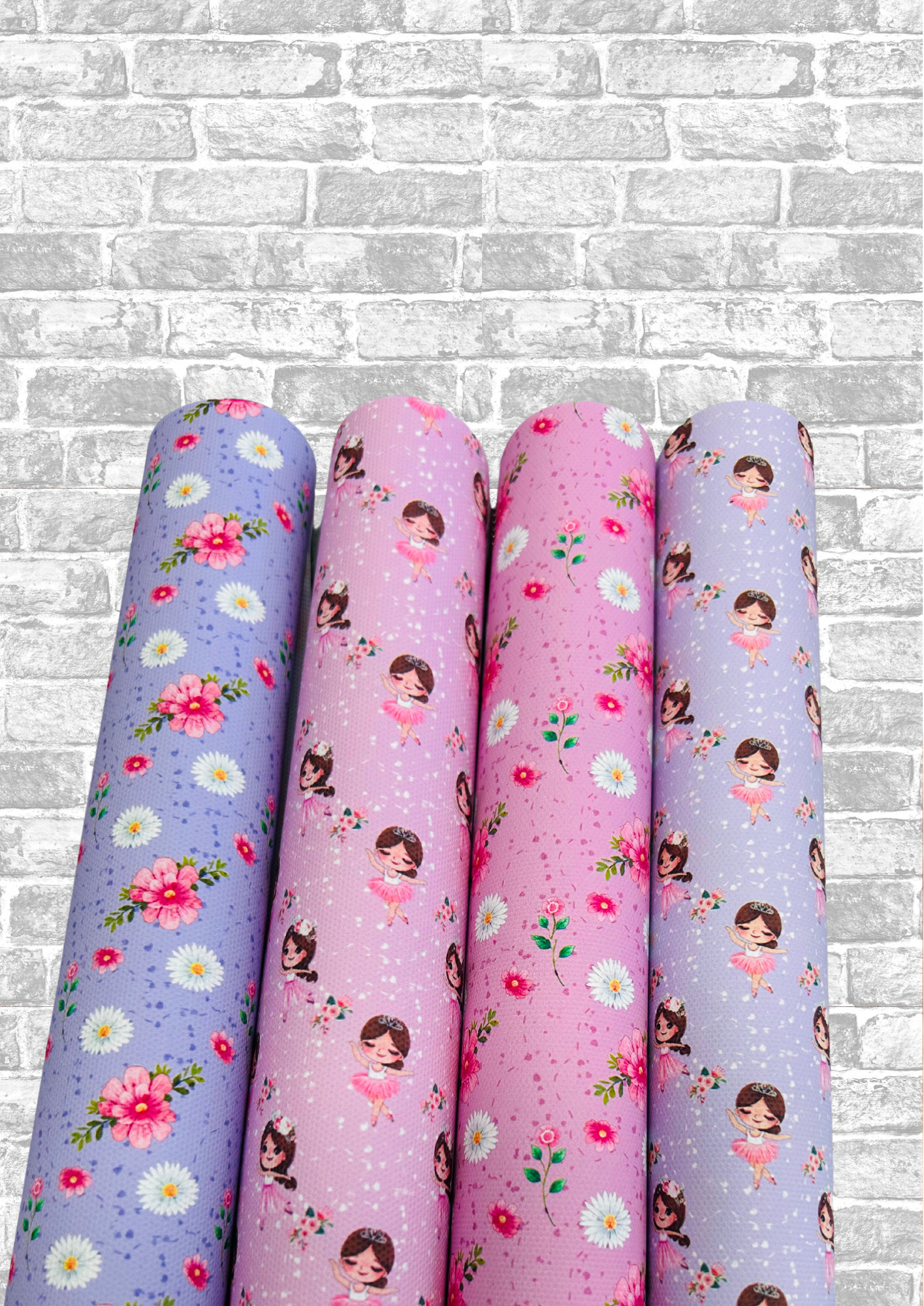 Floral Ballerina 4 piece canvas fabric set A4