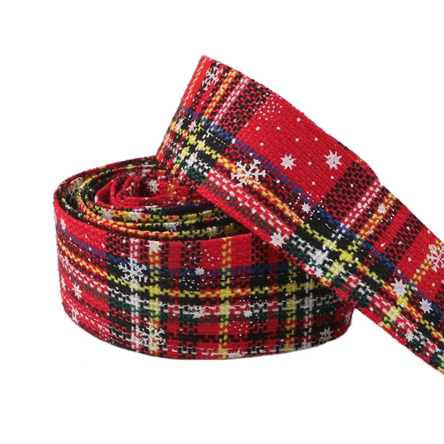 Royal Stewart tartan snowflake bias binding double sided 1 metre