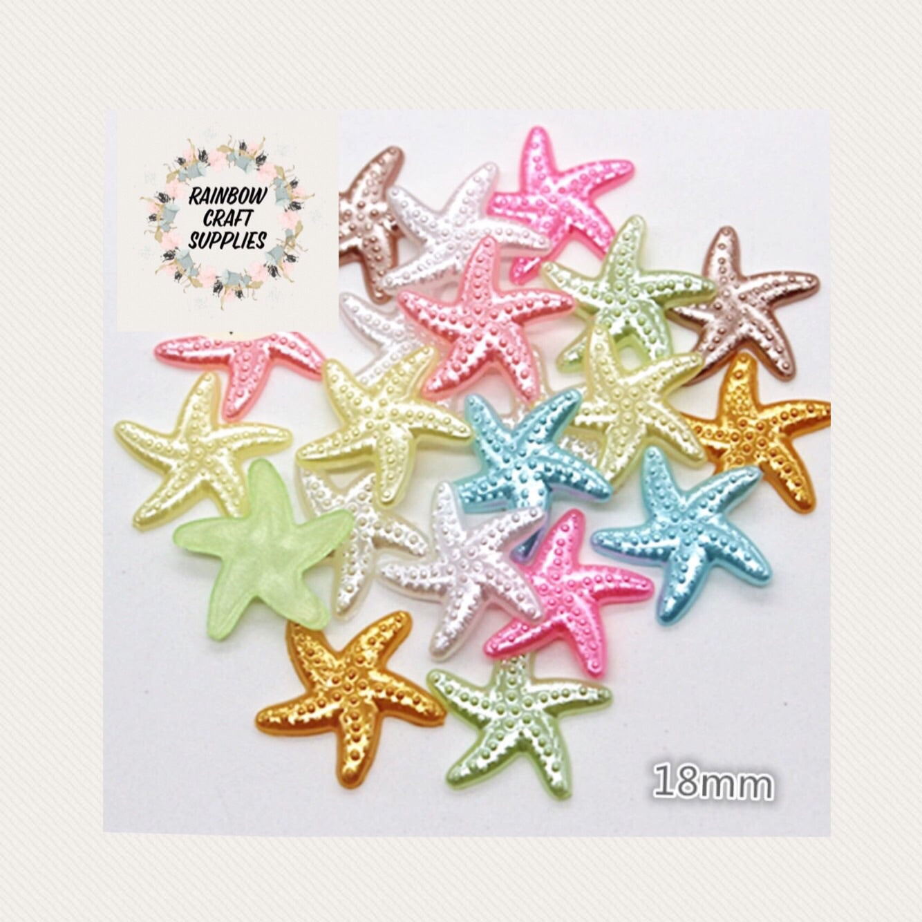 18 mm star fish flatback Embellishments x 10