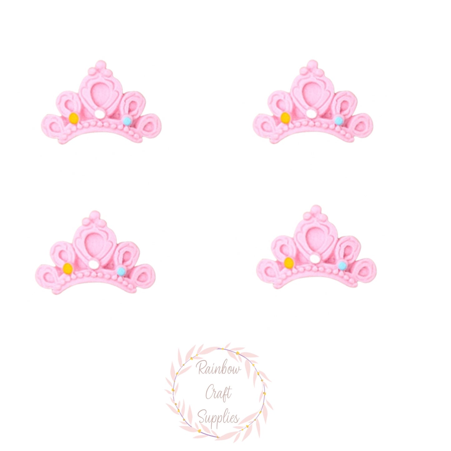 Pink crown flatback embellishments