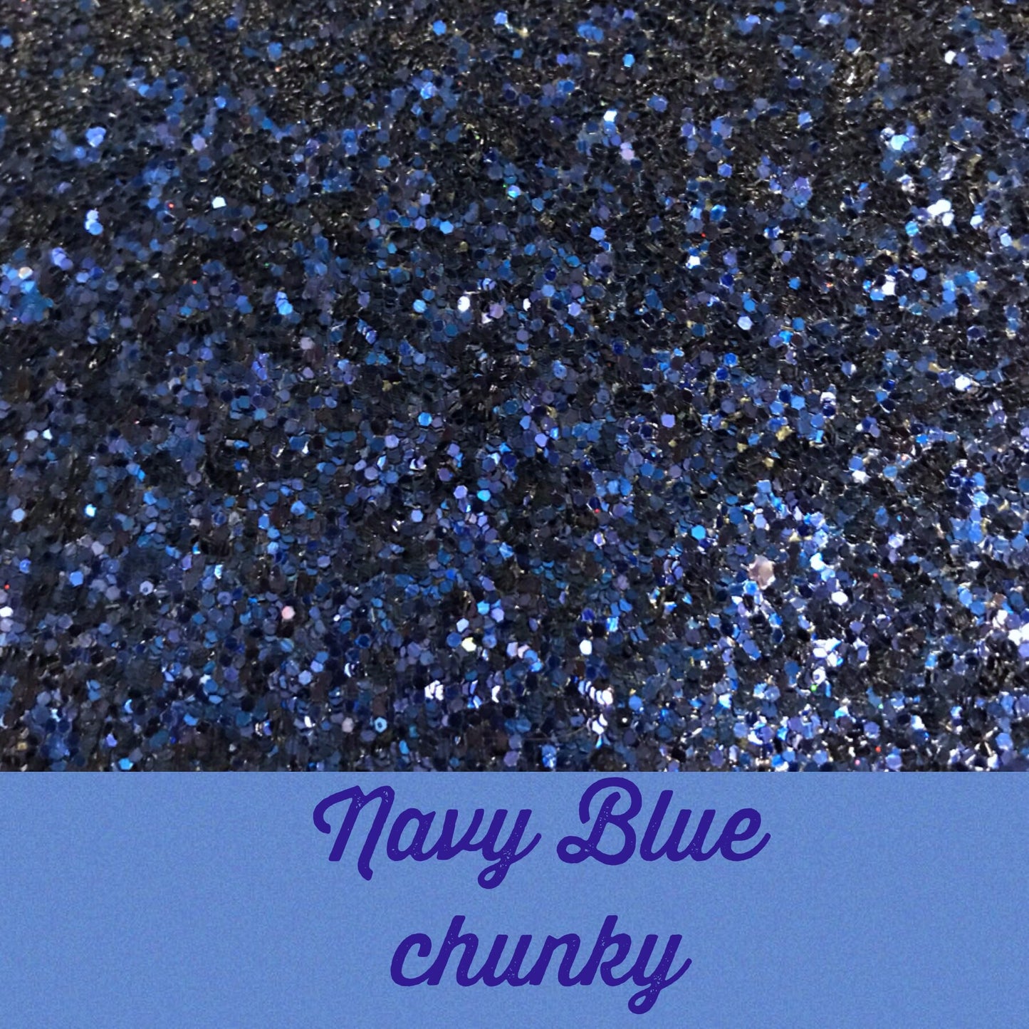 Navy blue chunky glitter fabric A4