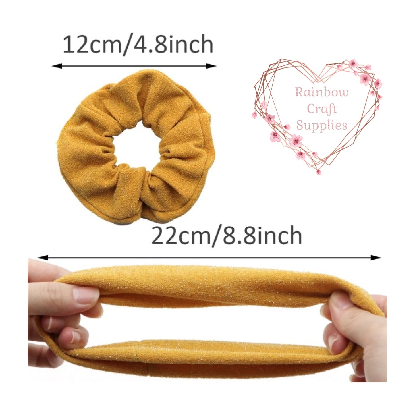 Mustard glitter scrunchies