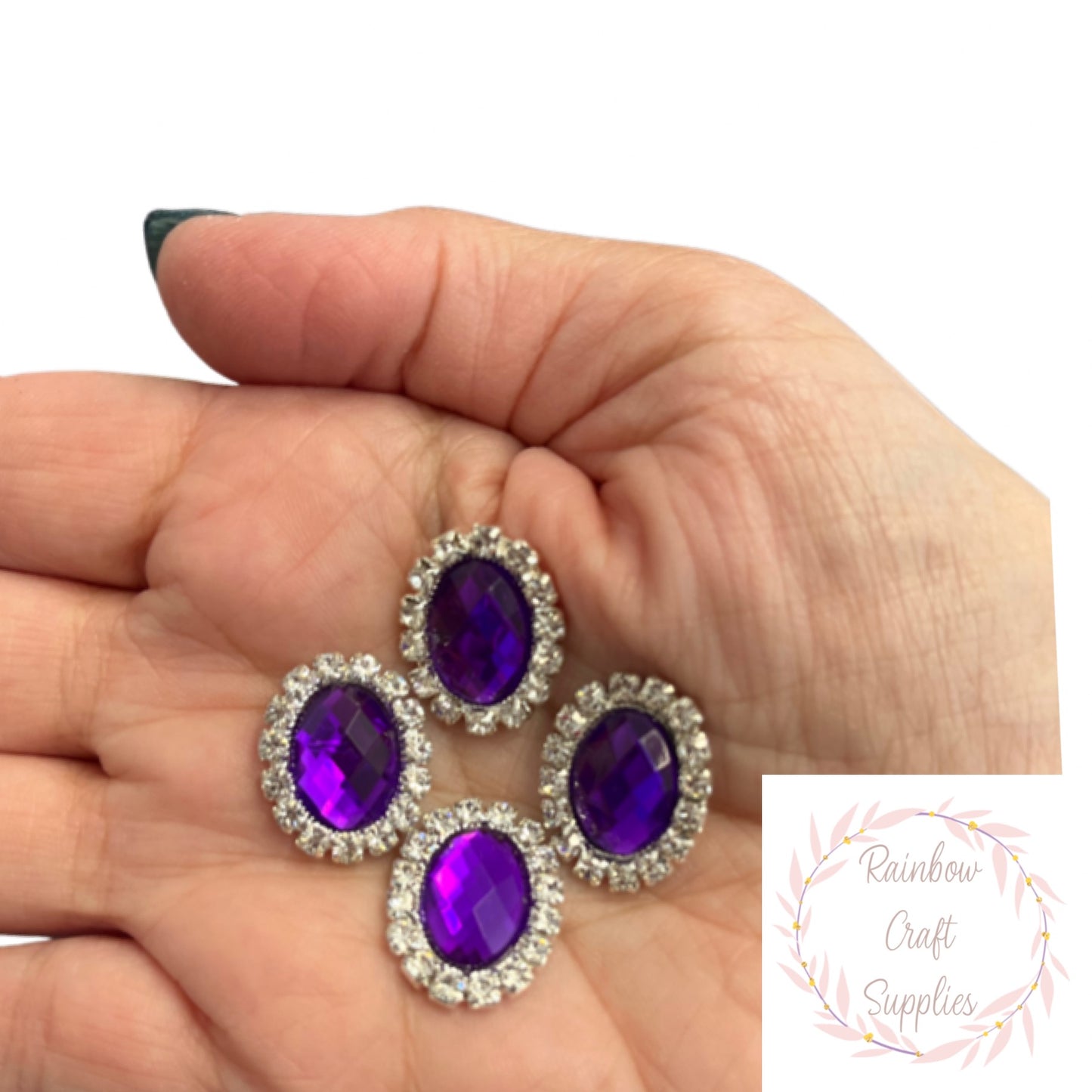 Oval diamanté flat back Embellishments