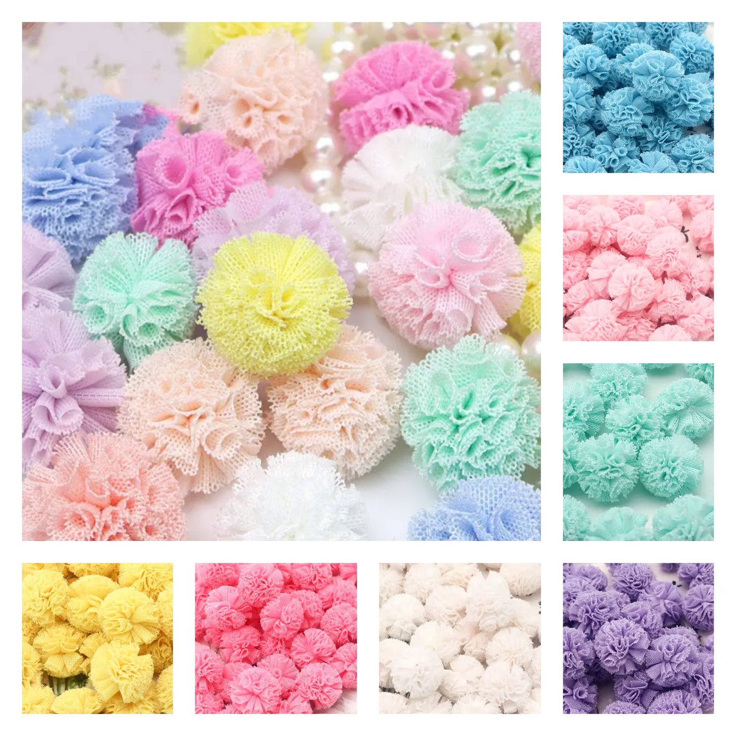 20mm Tulle pom poms