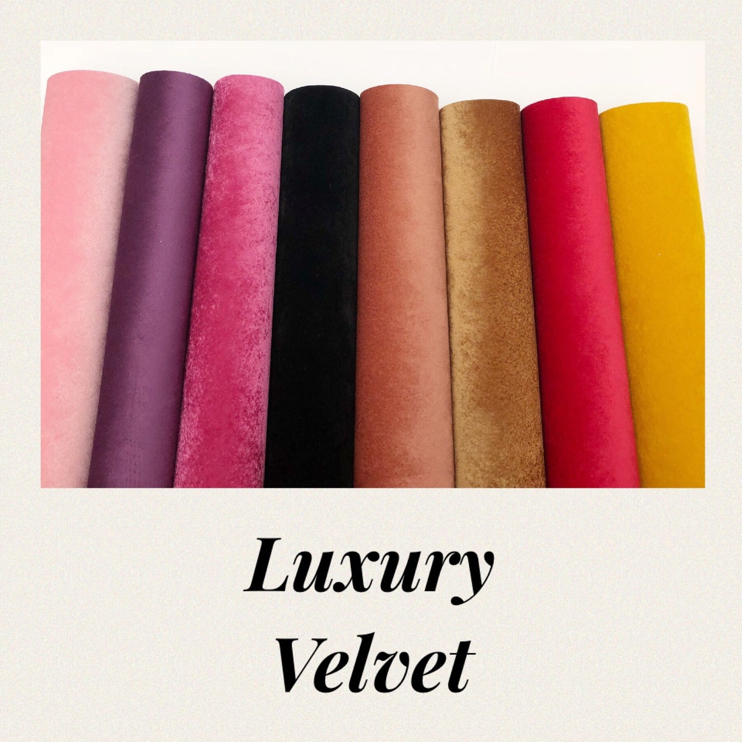Luxury backed thick velvet fabric A4 (8 colours available)
