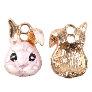 Pink shimmer Bunny charms