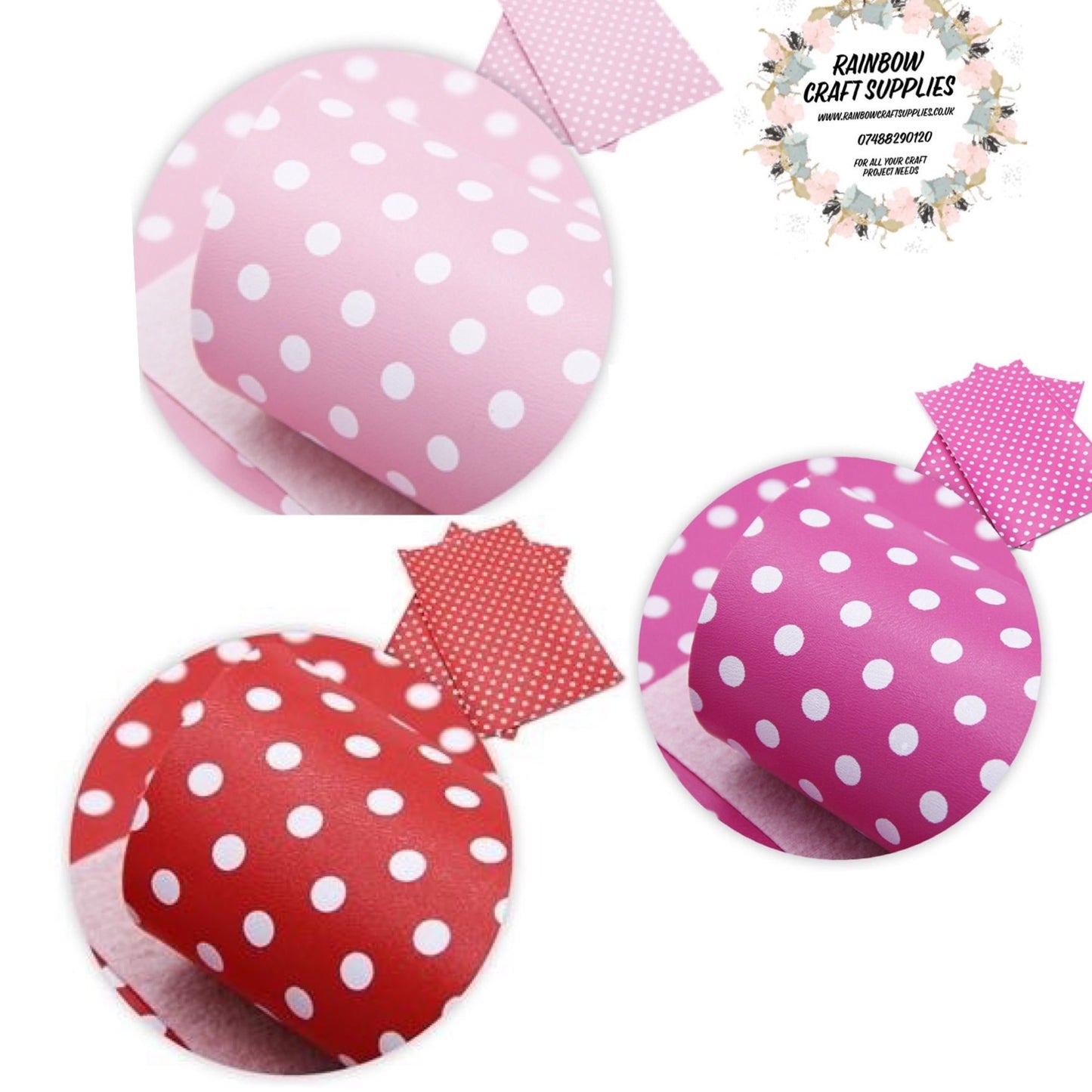 Luxury soft leatherette fabric polka dot A4 (6 beautiful colours)