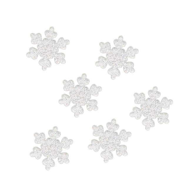 Clear glitter Snowflake Resin Flatback x 5