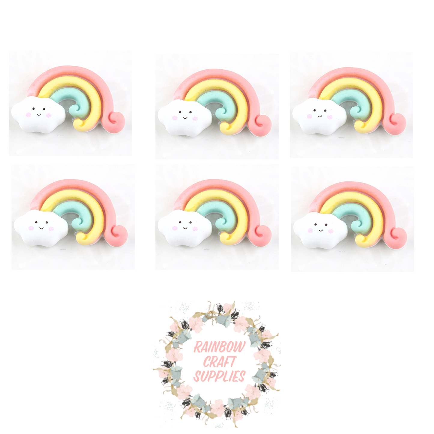 5 x cute rainbow flatback Embellishments