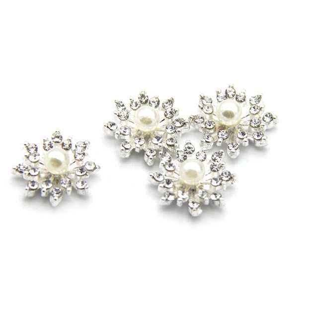 Rhinestone pearl cluster bling flatback 16mm
