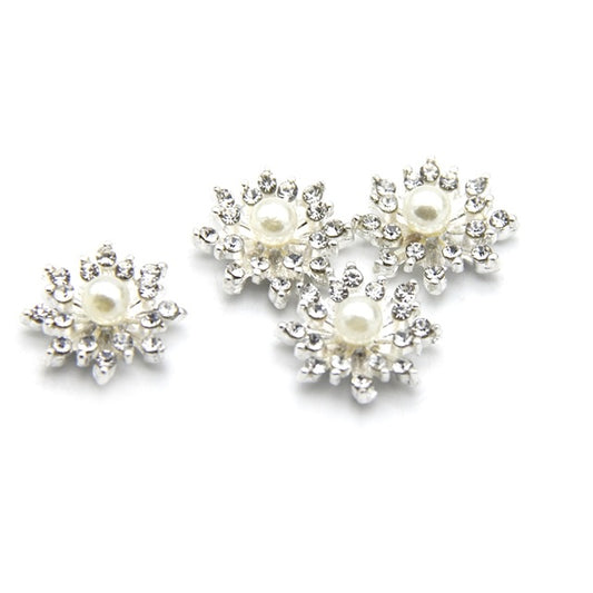 Rhinestone pearl cluster bling flatback 16mm