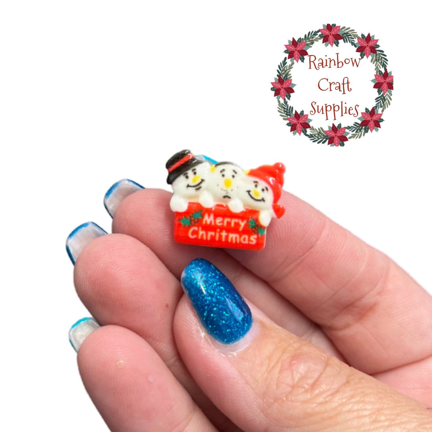5 piece Merry Christmas resin flatback embellishments